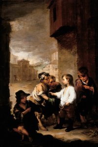 San Tomás de Villanueva repartiendo su ropa entre los niños mendigos