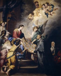 Aparición de la Virgen a San Ildefonso, c.1655 (óleo sobre lienzo) de Bartolomé Esteban Murillo