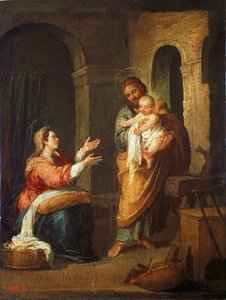La Sagrada Familia (pintura sobre lienzo) de Bartolome Esteban Murillo