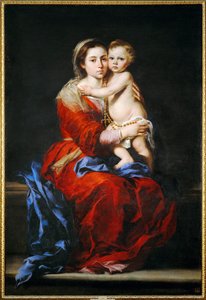 La Virgen con el rosario (pintura sobre lienzo) de Bartolome Esteban Murillo