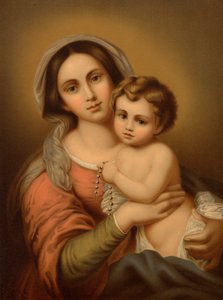 Madonna con el niño de Bartolome Esteban after Murillo