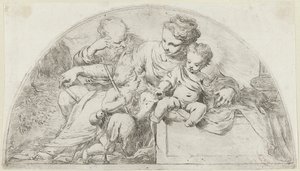 Sagrada Familia con el joven Juan Bautista de Bartolomeo Biscaino
