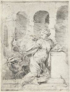 Margarita de Antioquía desafía al dragón de Bartolomeo Biscaino