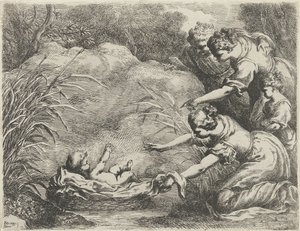 Moisés rescatado del Nilo de Bartolomeo Biscaino
