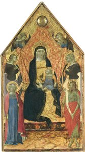 La Virgen y el Niño entronizados entre cuatro ángeles y santos de Bartolomeo Bulgarini