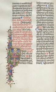 Misal: Fol. 116: San Mateo con ángel, 1469 de Bartolomeo Caporali