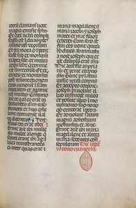 Misal: Fol. 122: contiene música para Hely Hely Lama etc. dentro de la Pasión de San Mattion, 1469 de Bartolomeo Caporali
