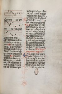 Misal: Fol. 129: contiene música para Hely Hely Lama etc. dentro de la Pasión de San Mattion, 1469 de Bartolomeo Caporali