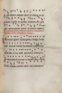 Misal: Fol. 156: Música para Exultet, 1469 de Bartolomeo Caporali