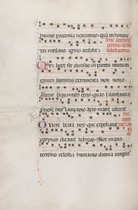 Misal: Fol. 156v: Música para Exultet, 1469 de Bartolomeo Caporali