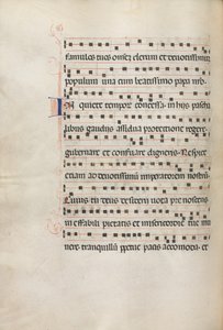 Misal: Fol. 157v: Música para Exultet, 1469 de Bartolomeo Caporali