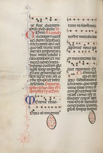 Misal: Fol. 177v: Música para varias oraciones ordinarias, 1469 de Bartolomeo Caporali