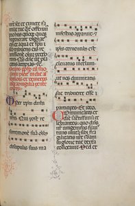 Misal: Fol. 180: Música para varias oraciones ordinarias, 1469 de Bartolomeo Caporali
