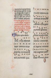 Misal: Fol. 180v: Música para varias oraciones ordinarias, 1469 de Bartolomeo Caporali