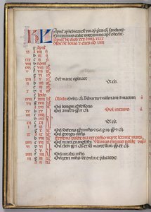 Misal: Fol. 4v: Página del calendario de abril, 1469 de Bartolomeo Caporali