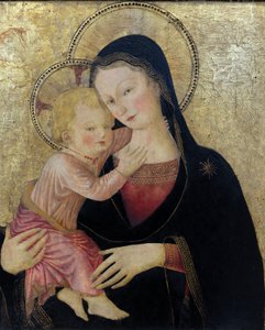 La Virgen con el Niño, detalle. (pintura)