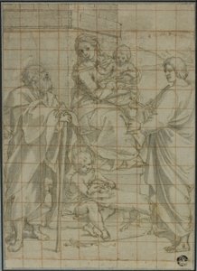 Sagrada Familia con San Juan Evangelista y el niño Juan Bautista de Bartolomeo Cesi