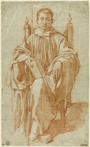 Joven sentado con hábito de monje: estudio para San Benito de Bartolomeo Cesi