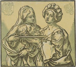 Herodías y Salomé de Bartolomeo Coriolano after Guido Reni