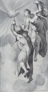 Minerva asistiendo a Prometeo mientras intenta escalar los cielos, 1756. Creadores: Bartolomeo Crivellari, Gabriel Söderling de Bartolomeo Crivellari, Gabriel Söderling