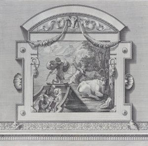 Placa 24: Los compañeros de Ulises robando los bueyes sagrados de Apolo, 1756. Creadores: Bartolomeo Crivellari, Gabriel Söderling