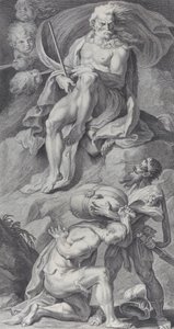 Placa 8: Ulises recibiendo los vientos en una bolsa de cuero de Eolo, 1756
