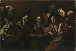 Escena de taberna, ca. 1619 de Bartolomeo Manfredi