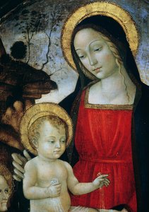 Virgen con el Niño (detalle) de Bartolomeo Montagna