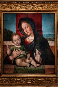 Virgen con el niño Jesús, última década del siglo XV (óleo sobre tabla) de Bartolomeo Montagna