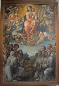 Bartolomeo neroni conocido como el Erizo, Madonna con los Hermanos de la Compañía de Bartolomeo Neroni