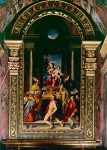 Madonna y el Niño entronizados con San Antonio de Bartolomeo Passarotti