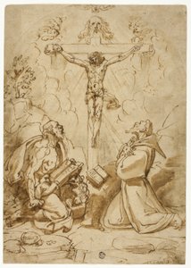 San Jerónimo y San Francisco de Asís adorando a la Trinidad de Bartolomeo Passarotti