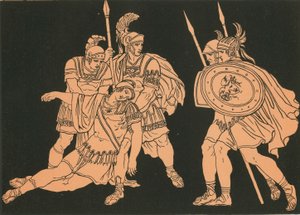 Eneas y el cuerpo de Lauso de Bartolomeo Pinelli