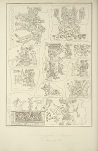 Jeroglíficos aztecas del Manuscrito de Veletri, ilustración de 