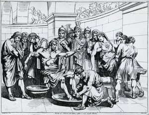 Muerte de Séneca, grabado por Bartolomeo Pinelli (1781-1835), de Istoria dell