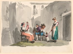 Dibujo, En Tivoli, 1807-08 de Bartolomeo Pinelli