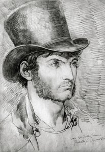 Retrato masculino (Verdadero romano), dibujo de Bartolomeo Pinelli (1781-1835) de Bartolomeo Pinelli