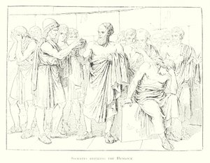 Sócrates bebiendo la cicuta (litografía) de Bartolomeo Pinelli