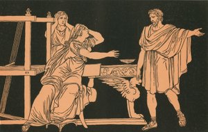 La madre de Euryalus recibiendo la noticia de su muerte de Bartolomeo Pinelli