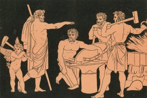 Vulcano y los Cíclopes de Bartolomeo Pinelli