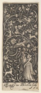 Panel vertical con un hombre y una mujer de Bartolomeus van Lochom