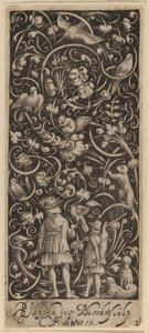 Ornamento con follaje y pájaros de Bartolomeus van Lochom after Hans Janssen