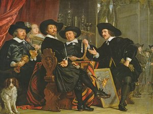 Los oficiales de la Compañía de Arqueros de San Sebastián en Ámsterdam, 1653 de Bartolomeus van der Helst