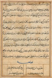 Página de los cuentos de un loro Tuti-nama: página de texto de Basavana