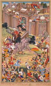 El asedio de Arbela en la era de Hulagu Khan, página del Chingiz-nama (Libro de Chingiz Khan) del Jami al-tavarikh (Compendio de crónicas) de Rashid al-Din (Persa, 1247-1318)