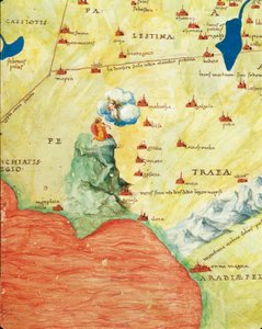 Delta del río Nilo, Mar Rojo y Monte Sinaí, del Atlas del Mundo en treinta y tres Mapas de Battista Agnese