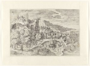 Paisaje con mujeres a la caza de Battista Angolo del Moro (attributed to)