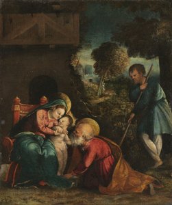 Sagrada Familia con pastor, principios de la década de 1520 (óleo sobre lienzo) de Battista Dossi