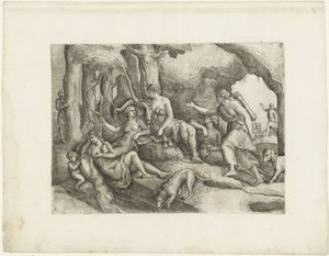 Diana y sus ninfas de Battista Franco