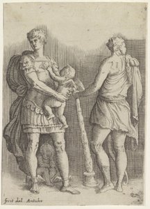 Perseo con dos amorcillos y Hércules, visto desde atrás de Battista Franco